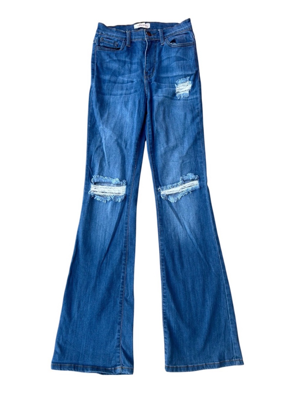Vibrant M.I.U. High Rise Distressed Flare Jeans - Size 5 (W26)